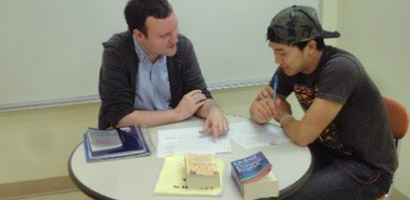 Staff mentoring student
