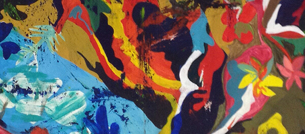 Fine Arts: Abstract image with different colors in a painting
