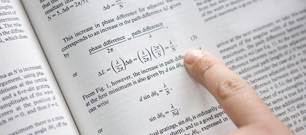LA:Math and Science: Open book of math equations and explanations