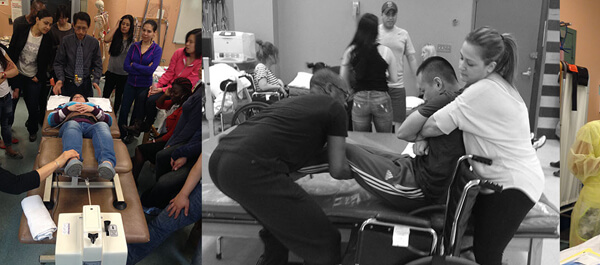 Physical Therapy Assistant: collage of tasks students need to learn