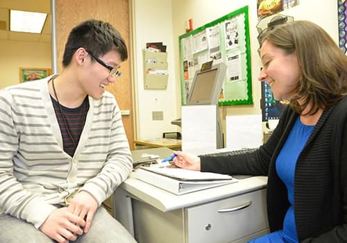Student being advised on what programs can be beneficial