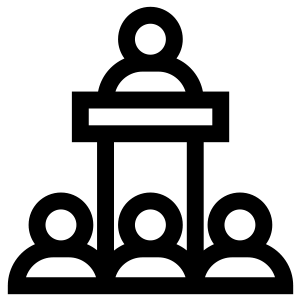 Vector Image of a person speaking to a group