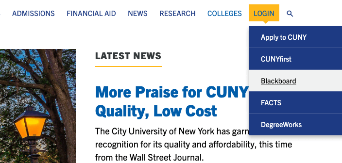 Blackboard Login CUNY