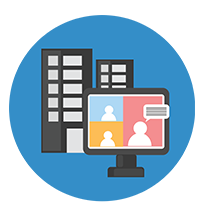 On-campus and online options icon