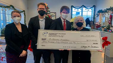 Left to right: Molly Rosner, Director of Education Programs, LaGuardia and Wagner Archives, Stephen Petrus, Director of Public History Programs, LaGuardia and Wagner Archives, Kenneth Adams, President, LaGuardia Community College, Kathryn M. Curran, Executive Director, Robert David Lion Gardiner Foundation