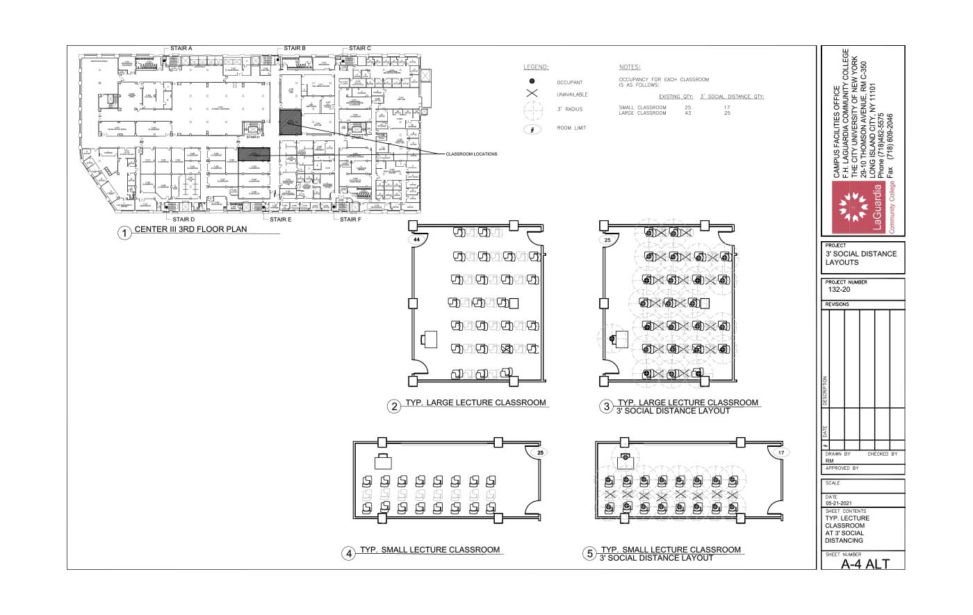 LaGuardia's campus facilities_E-building_center III 3rd floor plan