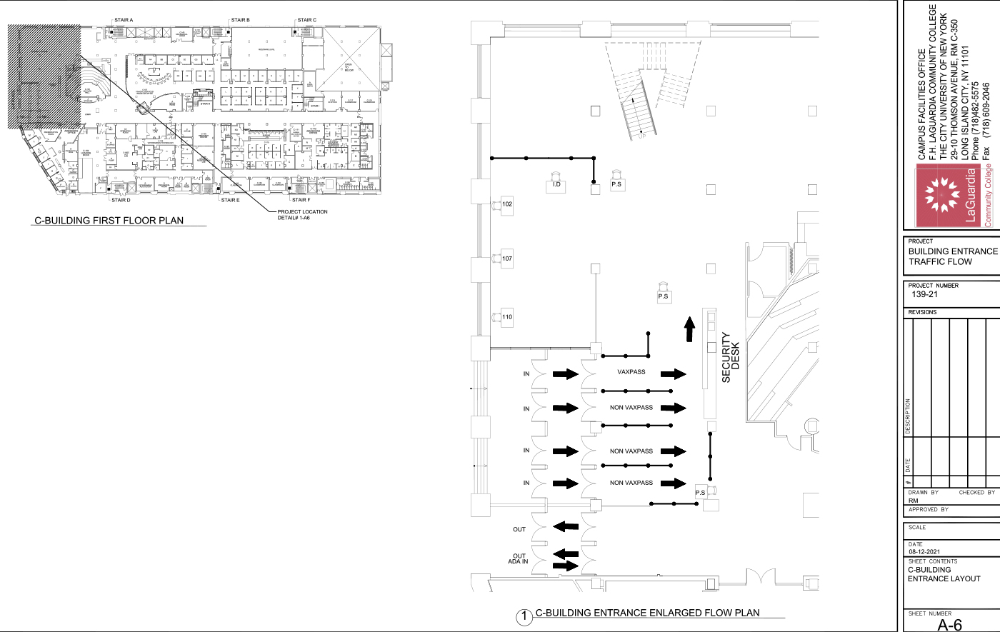 LaGuardia's campus facilities E-building  5th floor_ office suite layout