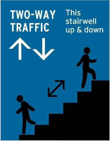 Two way traffic stairs