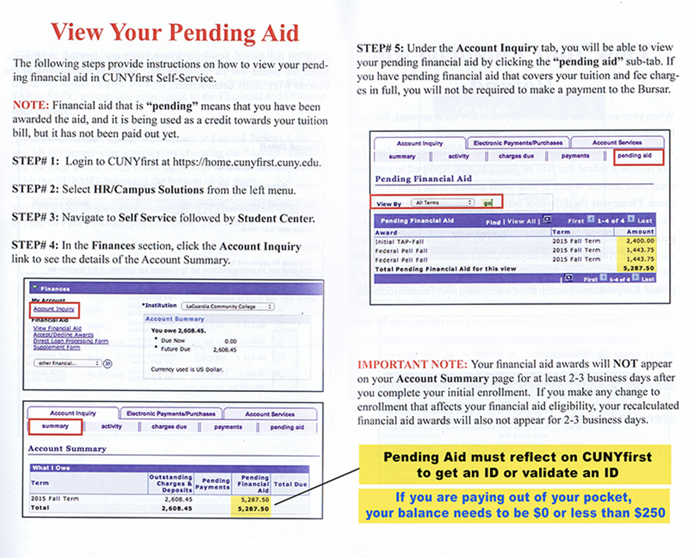 what does pending financial aid mean