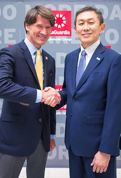 President David Wu and President Keneth Adams