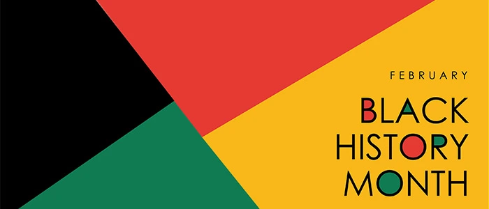 Colorful image with the words "Black History Month"