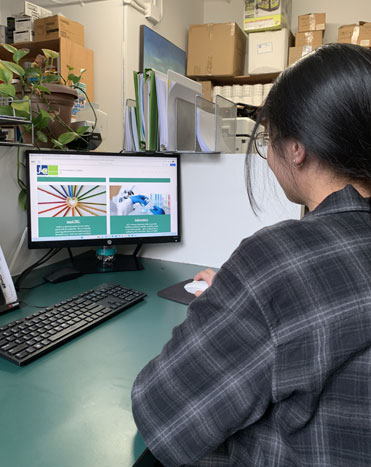 Student on computer