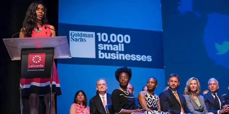 Goldman Sachs Speaker at the podium