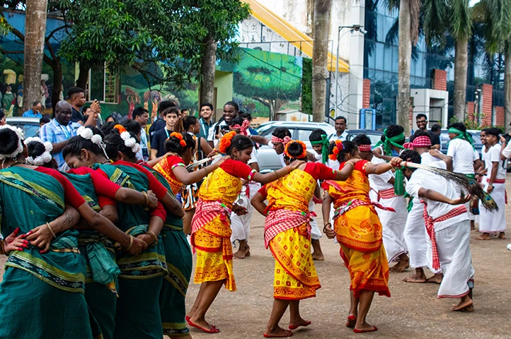 Image of people dancing in India during a Study Abroad Trip