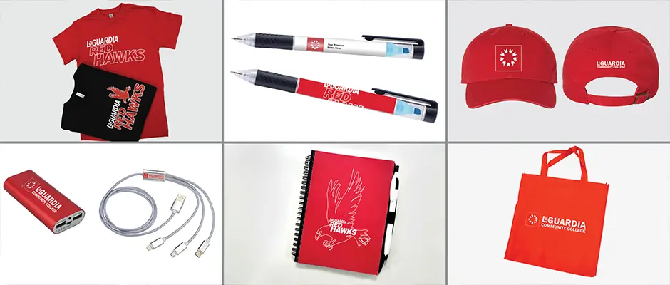 A collage of available LaGuardia Merch