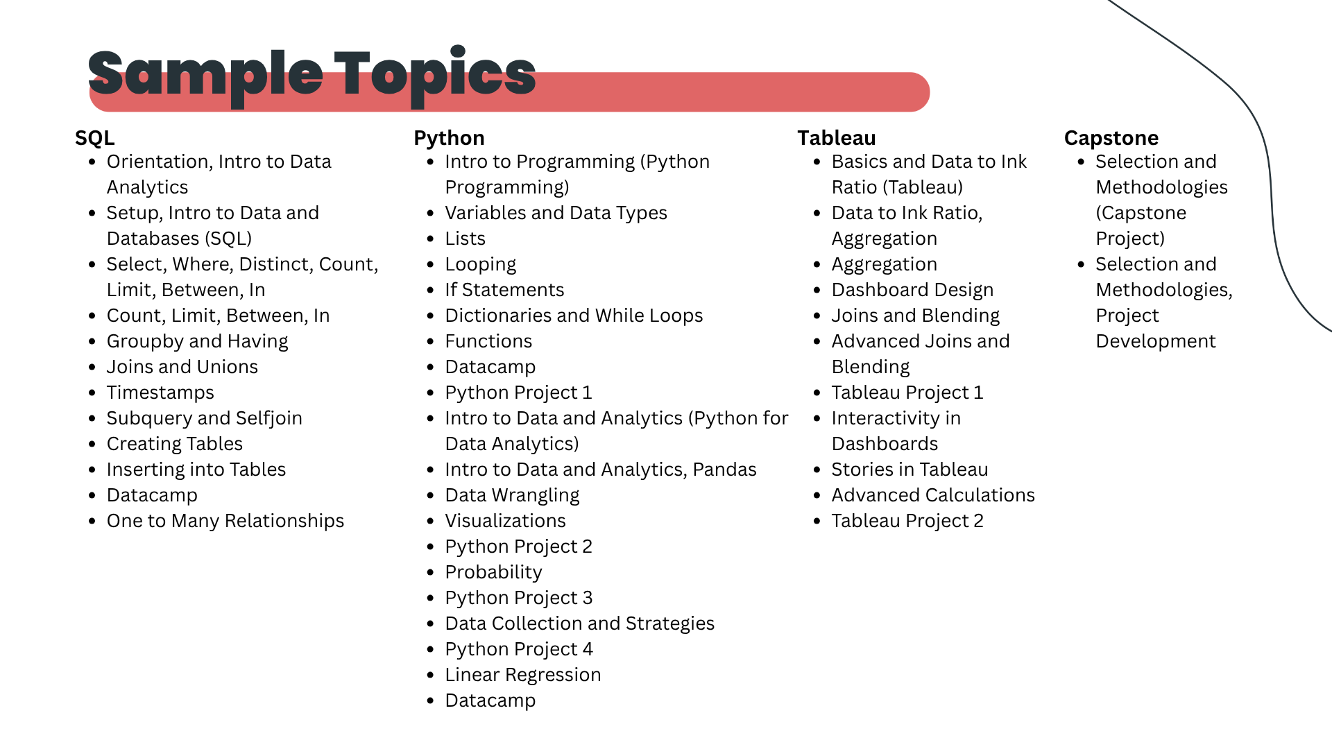 Data Analytics Bootcamp slides