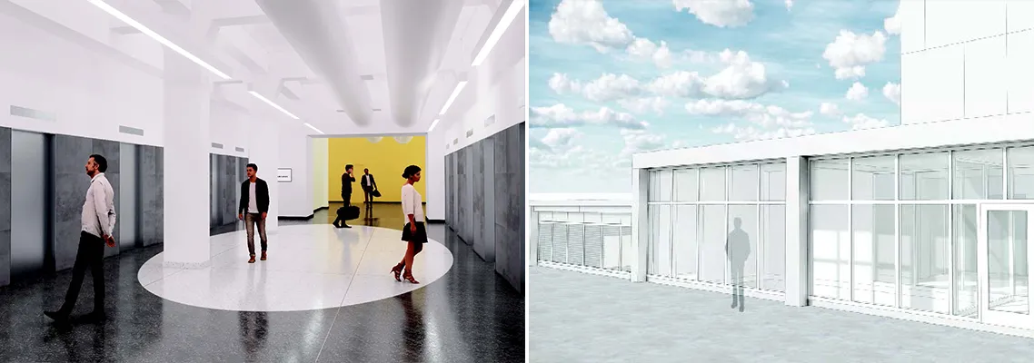 Elevator Lobby – First Floor and Roof Access