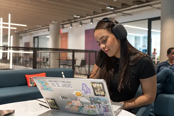 Person using a laptop