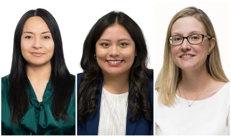 Pictured from left to right: Michelle Lugones, DVM, Estefania Hernandez, Kristine Blewitt, RD