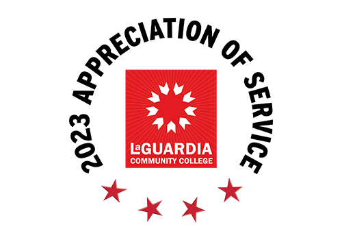 LaGuardia Logo and 2023 Apreciation of Service text around it.